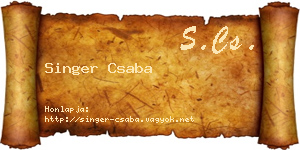Singer Csaba névjegykártya