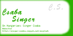 csaba singer business card